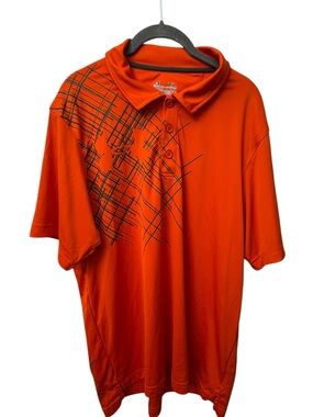 Under Armour HeatGear Short Sleeve Performance Golf Polo. Orange/Black. XL.
